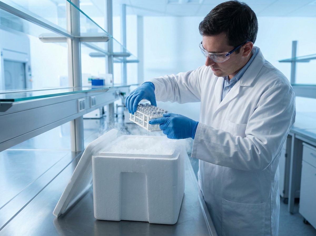 Utilisation de glace carbonique en laboratoire